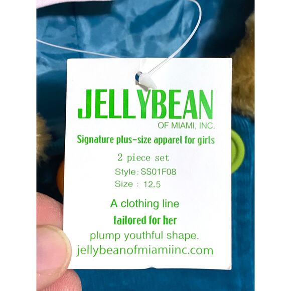 Corduroy Blue Coat Fuzzy Collar Buttons Jelly Bean Plus Size Apparel Girls 12.5 - Picture 9 of 9